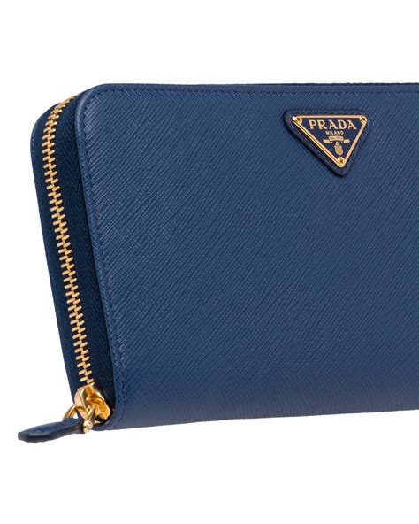 prada saffiano bluette wallet zip all the way round|Prada saffiano wallet sale.